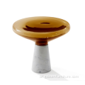 طاولة زجاجية مقسمة من جانب القهوة المصممة الحد الأدنى